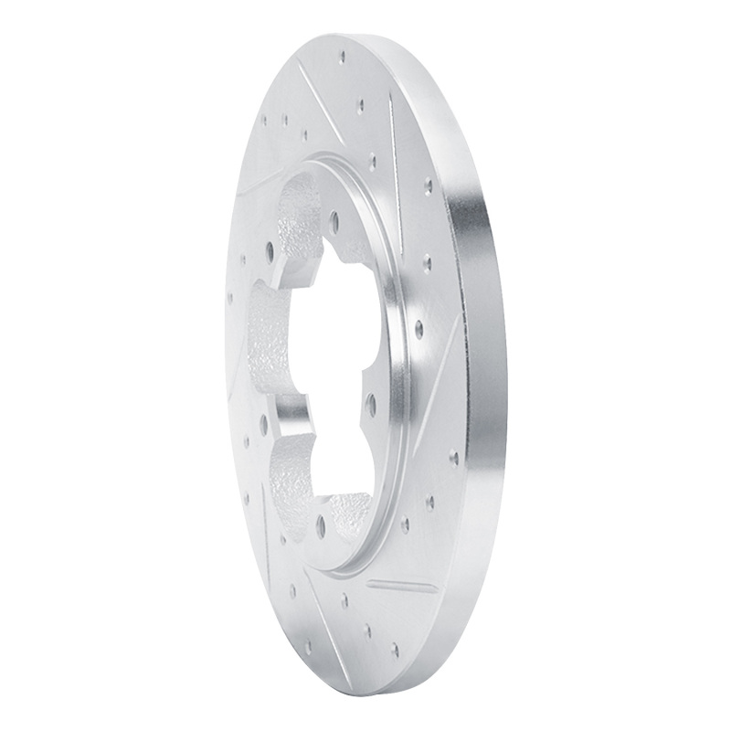 Ford Transit-150 Brake Rotor (1) - Rear Right - R1 Concepts - Drilled & Slotted - Silver - `15-`25